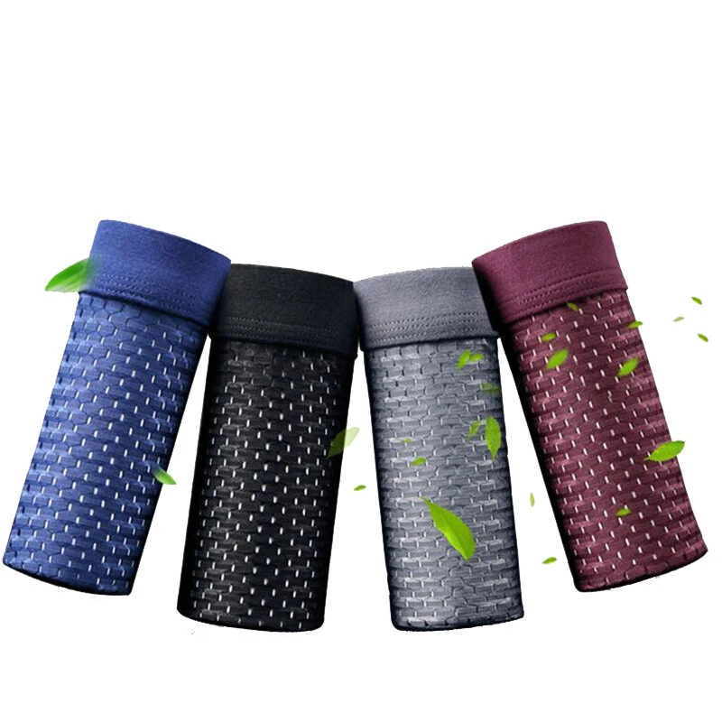 (image for) 4pcs Men's Ice Silk Mesh Boxer Briefs, Summer Thin Style Breathable Comfy Boxer Trunks, Elastic Sports Shorts, Men's Casual Underwear Daily Bottom Wear