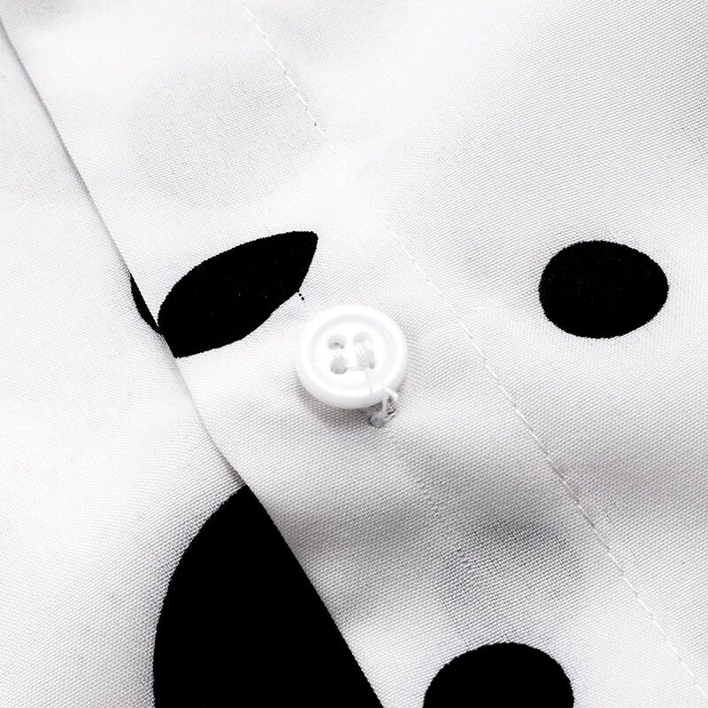 (image for) INCERUN Fashion Men Shirt Polka Dot Print Lapel Long Sleeve Casual Button Business Shirts Streetwear Handsome Camisas S-5XL