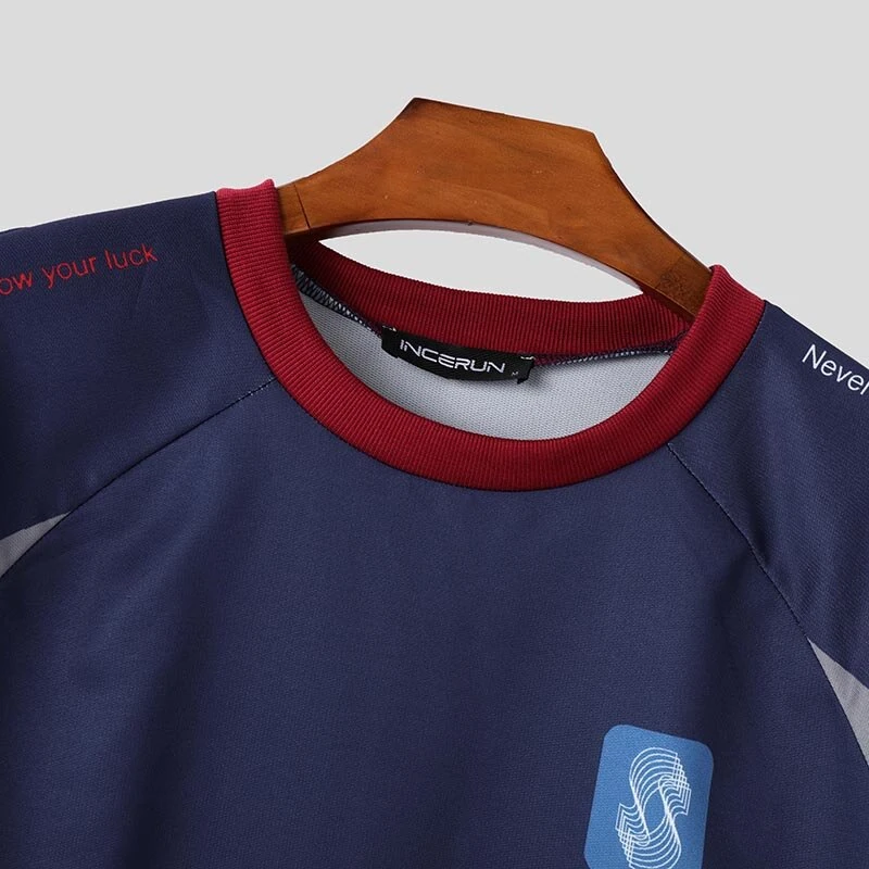 (image for) INCERUN Mens Slogan Print Long Sleeve T-Shirt Casual Loose Fit Tee Crew Neck Top Spring Fall S-5XL
